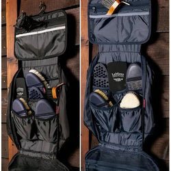 LeMieux Fold Down Pocket Organiser Foldable Hanging Travel Yard Bag Black/Navy