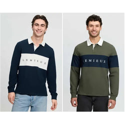 LeMieux Mens Rugby Shirt Soft Heavyweight Classic Cotton Jumper Top XS-XXL