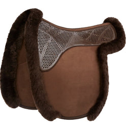 LeMieux Gel Grip Showing Numnah Acavallo Discrete Merino Lambswool Brown S-XL