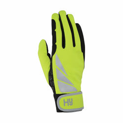 Hy Hy5 HyViz Adult Reflector Hi Vis Flouro Reflective Riding Gloves Yellow XS-XL