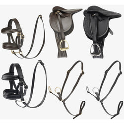 LeMieux Toy Saddle Bridle Martingale Real Leather Pony Kids Mini Play Horse Tack