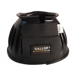 Gallop Double Taped Hardwearing Robust PVC Ribbed Over Reach Bell Boots Black