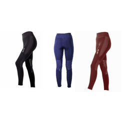 Mark Todd Ladies Riding Leggings Silicone Knee Grip Black/Navy/Burgundy XS-XL