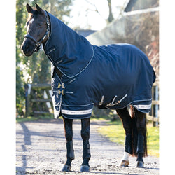 LeMieux Arika Storm-Tek 100g Light/Medium Turnout Rug + Hood Black/Navy 4'9-7'3'