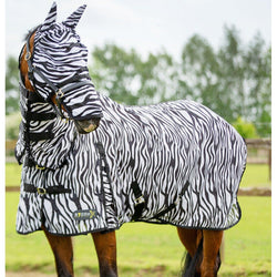 Hy StormX Original Zebra Print Fly Rug Combo Neck Mesh Bug Protection 4'0'-7'3'