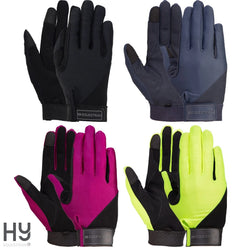 Hy Equestrian Hy5 KIDS Absolute Fit Riding Gloves Synthetic Suede Palm Black