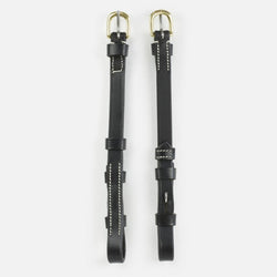 Whitaker Pick and Mix Billet Cheekpieces Contrast Stitch Leather Pair Black/Havana