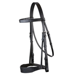 EcoRider Classic Show Bridle Fancy Stitch Broad Noseband Eco Leather Black/Brown
