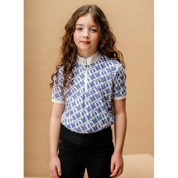 Horseware AA Kids Zanara Shirt Childrens Short Sleeve Zip Competition Show Shirt
