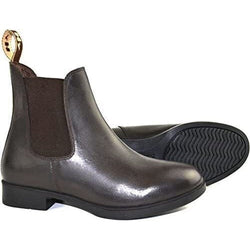 Hy Land Durham Leather Childs Jodhpur Boot Kids Boys Girls Black/Brown 11-3