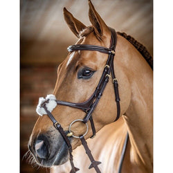 LeMieux Kudos Grackle Bridle Mexican Soft Padded Anatomical Stitch Black/Brown