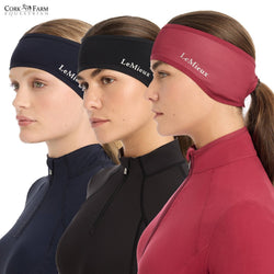 LeMieux Ear Warmer Headband Thin Ultra Soft Warm Micro Fleece Black/Ember/Navy