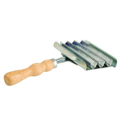 Lincoln Large Metal Curry Comb With Wooden Handle Grooming Brush Cleaner Tool