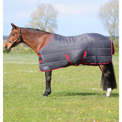 Hy Equestrian HyCONIC 250g 300D Warm Quilted Stable Rug Charcoal/Red 4'6'-7'3'