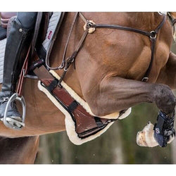 LeMieux Merino+ Anatomic Short Stud Girth Cover Wool Guard Black/Natural/Brown