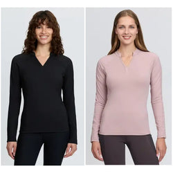 LeMieux Lisa Long Sleeve Base Layer V Neck Technical Wicking Mesh Shirt Top 6-18