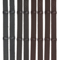 LeMieux Soft Rubber Reins with Stoppers Flexible Non-Stretch Leather Black/Brown