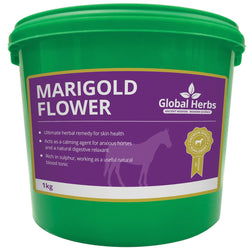 Global Herbs Marigold Flower Calendula Herbal Skin and Coat Tonic Horse Supplement