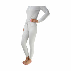 Hy Equestrian Ladies Highgrove Full Silicon Seat Breeches Navy/White 24-34'