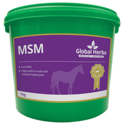 Global Herbs MSM Pure Joint Tendon Muscle Tissue Support Horse and Pony Supplement