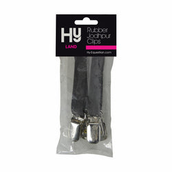 Hy Equestrian Rubber Jodhpur Clips Prevents Jods Rising Up Black/Brown One Size