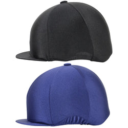 Hy Equestrian Lycra Silk Stretch Material Wipe Clean Skull Cap Cover Black/Navy