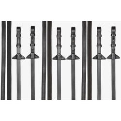 LeMieux Rubber Half Lined Reins Soft Flexible Non-Stretch Leather Black/Brown