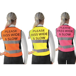 HyViz Waistcoat Please Pass Wide and Slow Reflective Hi-Vis Viz Pink Orange Yellow