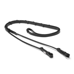 Selleria Equipe Dressage Rounded Reins With Half Rubber and Stops RE20 Black/Brown