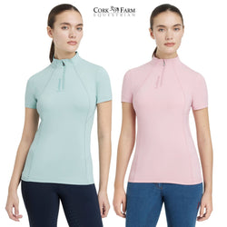 LeMieux Classique Short Sleeve Base Layer Lightweight UV Technical Blossom/Aqua