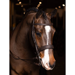 LeMieux Flat Hunter Bridle with Laced Reins Oiled Anatomic Padded Comfort Brown