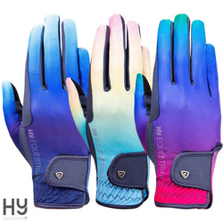 Hy Equestrian Ombre Riding Gloves Navy/Pastel/Vibrant/Ocean Kids Childrens Sizes