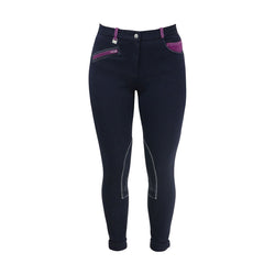 Hy Equestrian Diesel Ladies Jodhpurs Riding Navy/Purple/Charcoal  24-32