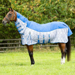 Hy Equestrian DefenceX Shield Quagga System Stripe Waterproof Fly Rug 4'6'-7'3'