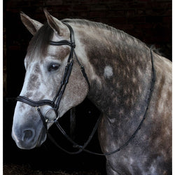 Whitaker Stockholm Anatomic Fancy Stitch Comfort Bridle + 9 Loop Rubber Reins