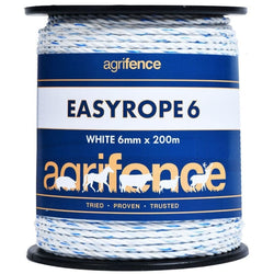 Agrifence Easyrope 6 Paddock Rope Conductive Visible Electric Fence Divider 200m