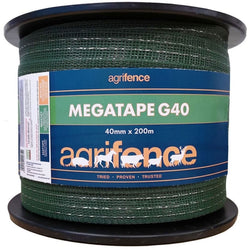 Agrifence Megatape G40 Reinforced Tape Conductive Electric Fence Green 40mmx200m