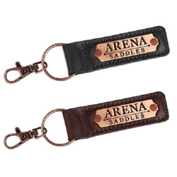 Arena by Bates Key Ring Leather Key Fob With Bronze Colour Hardwear Brown/Black