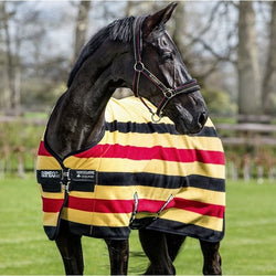 Horseware Rambo Deluxe Fleece Cooler Newmarket Stripe Wick Witney Rug Gold/Navy