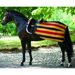 Horseware Rambo Newmarket Stripe Competition Exercise Fleece Riding Rug Gold/Nav