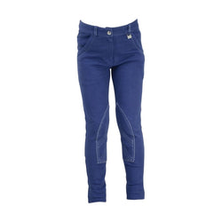 Hy Equestrian Childrens Bordeaux Every Day Sequin Jodhpurs Blue/Grey 18-28'