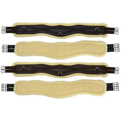 Hy Equestrian Comfort Fleece Lined GP/Jump Anatomical Contour Girth Black/Brown 46"/58" SALE