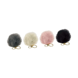 Hy Equestrian Faux Fur Pom Pom Key Ring Bag/Key Accessory Grey/Cream/Pink/Black