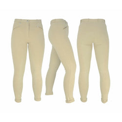 Hy Equestrian Ladies Raised Polka Dot Jodhpurs Beige 24-34'