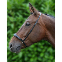 Hy Equestrian Padded Drop Nose Band Leather Noseband Black/Brown Pony/Cob/Full