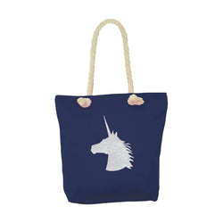 Hy Equestrian Unicorn Tote Bag With Chunky Rope Handles Inner Pocket and Zip