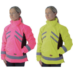 HyViz Waterproof Riding Jacket Reflective Safety Coat EN1150 Pink Yellow XS-XL