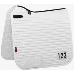 LeMieux Cotton Dressage Competition Square + Numbers 1-9 Plain Classic Pad White