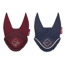 LeMieux JUNIOR PRO Crochet FLY HOOD Veil Ear Net SUMMER 2020 Navy/Burgundy XS