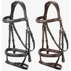 LeMieux Kudos Double Noseband Bridle Anatomic Padded Monocrown Black/Havana